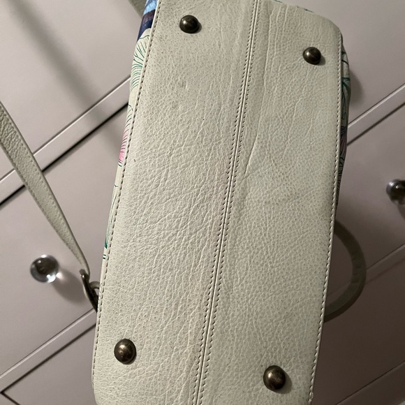 Anuschka Women's Hand Painted Genuine Leather satchel GUC - Picture 3 of 8